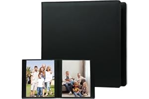 XFVEIWOO 8x10 Photo Album 168 Pockets Large Capacity Leather Cover Acid Free Inner Pages 8 x 10 Photo Album Book 8x10 for Family Wedding Baby Photo Book Pictures (Black)