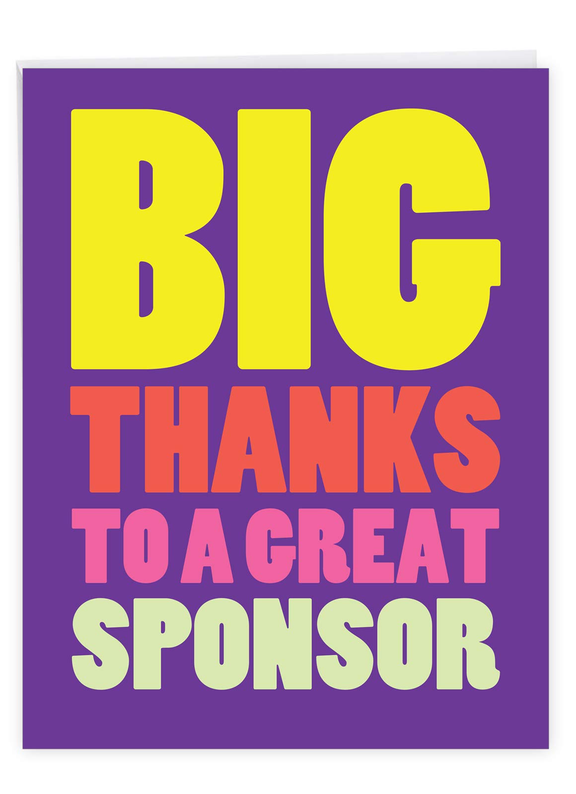 NobleWorks - Recovery Sobriety Thank You Sponsor Greeting Card (8.5 x 11 Inch) - Alcohol Recovery Encouragement, AA Sober Support Notecard from Group - Great Sponsor J9132AAG