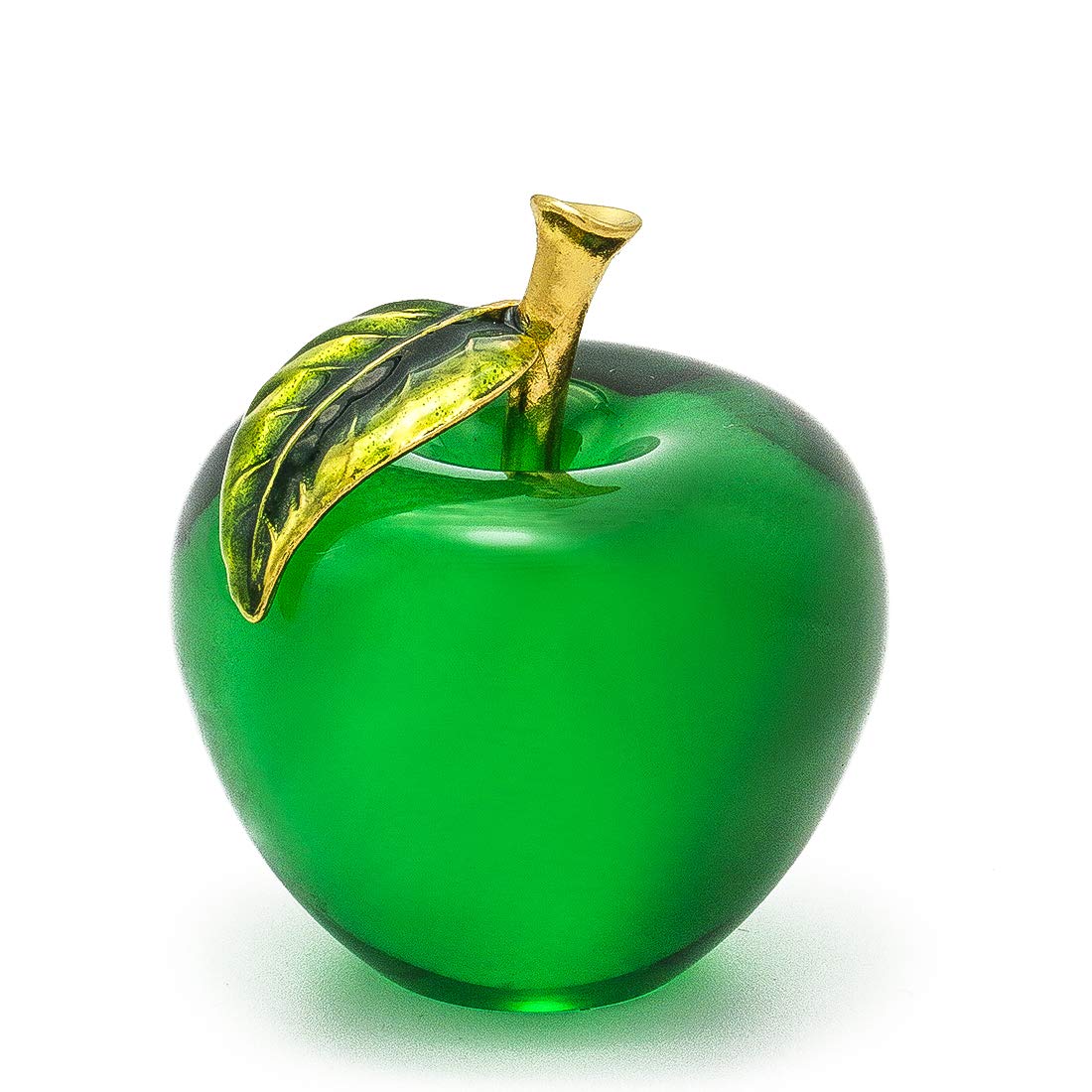 H&D Hyaline&Dora H&D Crystal Apple Figurine,Glass Fruit Paperweight for Table,Wedding Home Decoration (Green) — image 1