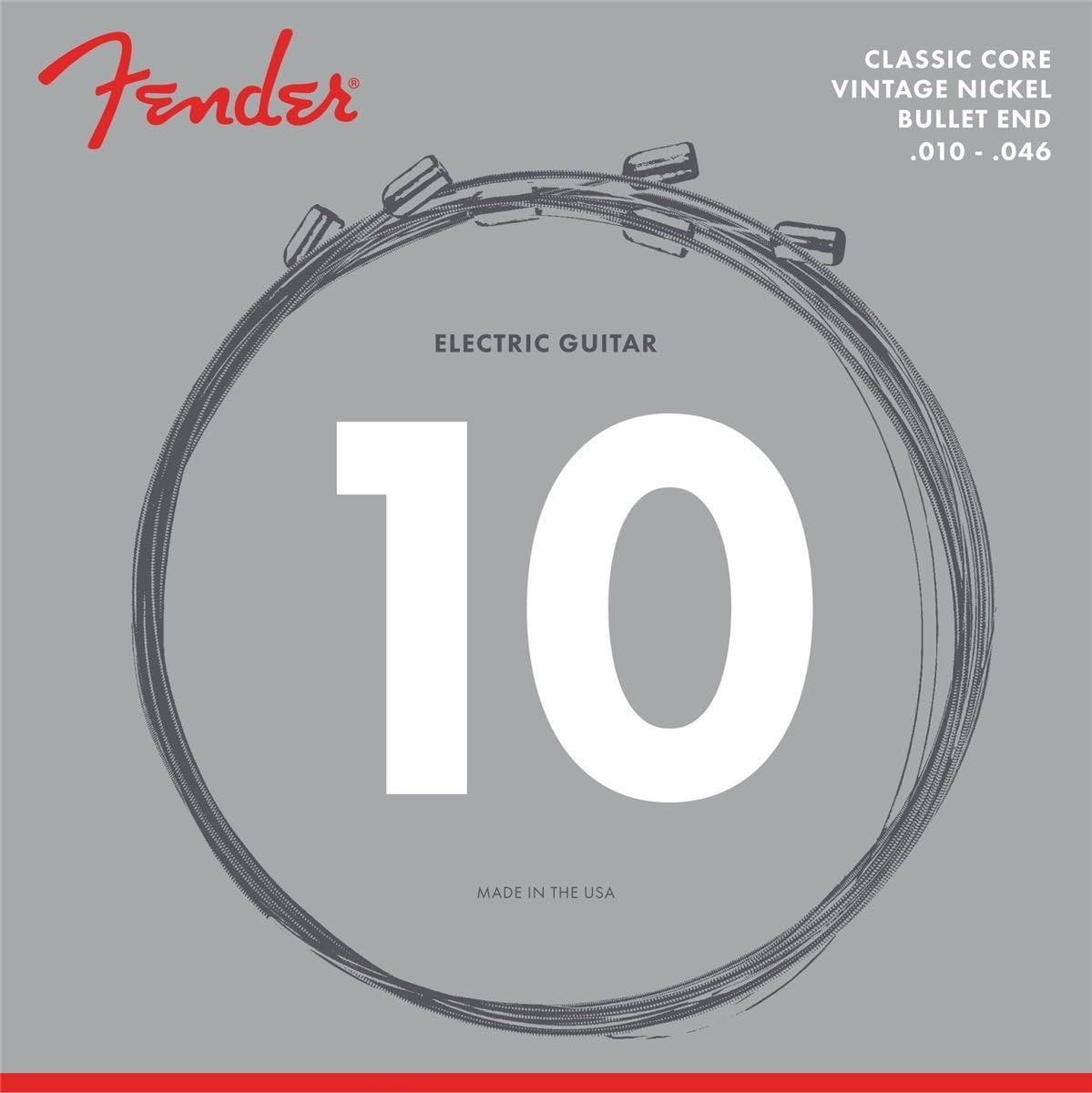 Fender Classic Core Electric Guitar Strings, 155R, Vintage Nickel, Ball Ends (.010-.046)