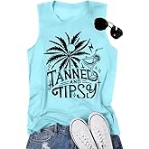 Tank Top for Women Sunset Coconut Tree Tank Beachy Party Vest Hawaiian Family Vacation Trip Sleeveless Tops