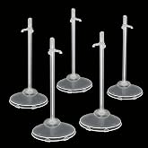 Zilphoba 12-Pack Adjustable Doll Stands for 8-12 Inch Dolls, Clear Plastic, Hobby Figure Display Stands