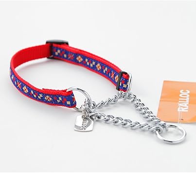 Amazon ラロック 小型犬用しつけ首輪 アミット しつけに便利おしゃれなハーフチェーンカラー 02 Sサイズ 色 113 クレストブルー アミット ベーシック首輪 通販