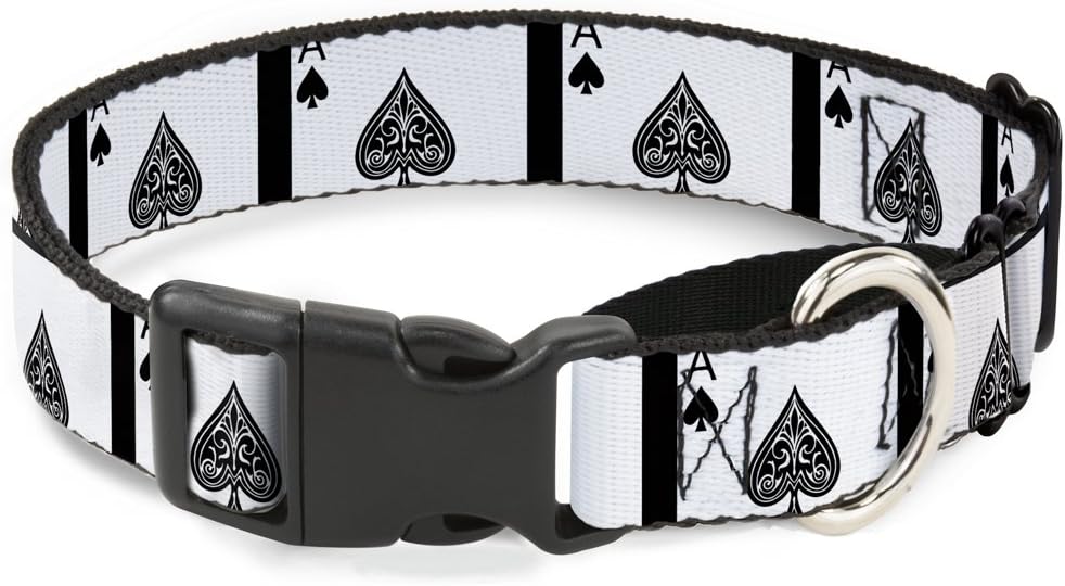 BuckleDown Ace of Spades Martingale Dog Collar, 1" Wide
