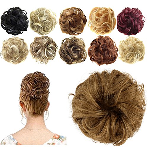 FESHFEN Synthetic Hair Bun Extensions Messy Hair Scrunchies Hair Pieces For Women Hair Donut Updo Ponytail