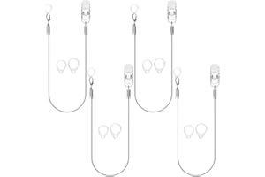 YorkSound Set of 4 Hearing Aid Clips, Anti-Lost Hearing Aid Lanyard BTE Clip String with 12 Pcs Silicone Loops, Hearing Protection Accessories for Adults & Kids, Monaural, Grey