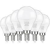 MAXvolador E12 LED 60W Equivalent Daylight White 5000K Ceiling Fan Bulbs, 600LM CRI 85+ Candelabra Bulbs Small Base, 6W Non-Dimmable, Pack of 6