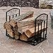 Sunnydaze 2-Foot Firewood Log Rack - Indoor/Outdoor Black Powder-Coated Steel Decorative Fireplace Wood Storage Holder