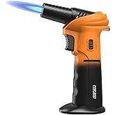 Butane Torch Lighter – Refillable Adjustable Flame Torch with 0‑90° Rotating Head, Safety Lock & Continuous Flame – Kitchen T