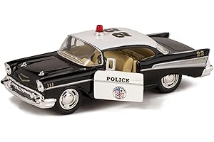 KiNSMART 1957 Chevy Bel Air Coupe 1:40 Scale 5" Die Cast Metal Classic Toy Car (Rescue Police)