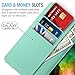 Maxboost Galaxy S8 Plus Wallet Case [Folio Style] [Stand Feature] Samsung Galaxy S8+ / s8 plus Card Case (2017) [Pink/Green] Premium Protective PU Leather Flip Cover w/ Card Slot Side Pocket Magnetic