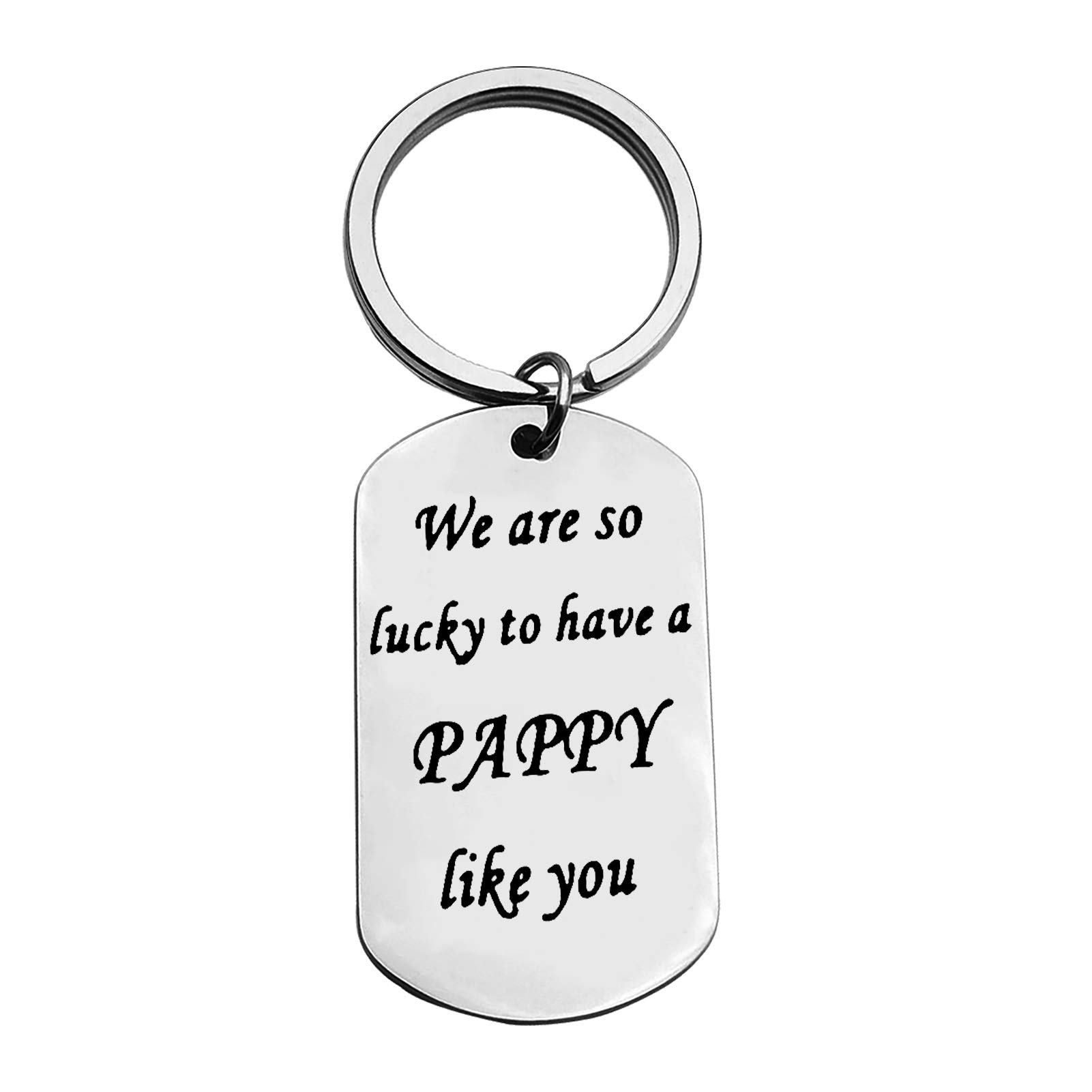Ximalun Dad Keyring Gifts Fathers Day Gift We are So Lucky to Have A Pappy Like You Keyring Pappy Gifts Christmas Birthday Gifts Dad Gifts from Daughter Son
