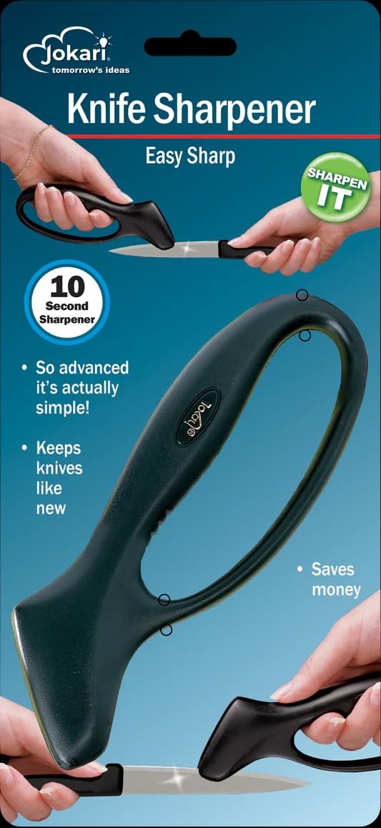 Jokari 05021 - Knife Sharpener - Easy to Use Knife Block - Keeps Knives Like New - Black