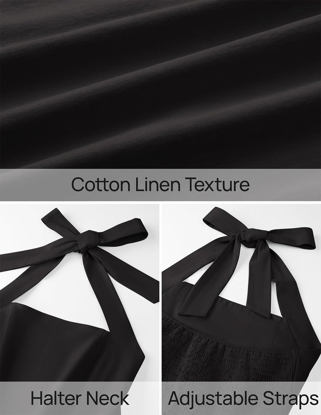 ZESICA Women's Summer Sleeveless Halter Midi Dress 2025 Off Shoulder High Waist Swing Flowy Beach Long Dresses