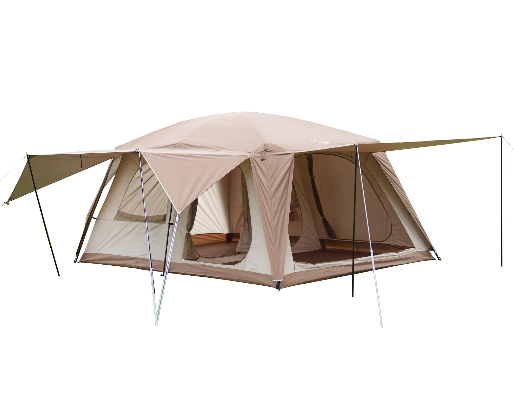 Photo 1 of Vidalido 8-10 Person Camping Tent with 3 Door 2 Room Large Family Cabin Tents, Double Layer Waterproof Portable Glamping Tent, Big Tents for Outdoor Picnic Camping Hiking and Family Gathering