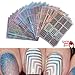 3 Sheets New Nail Hollow Irregular Grid Stencil Reusable Manicure Stickers