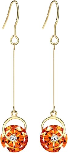Amazon ネオグロリー Neoglory Jewelry14金 ホワイトゴールド キュービックジルコニアピアス レディース ルグランテ ロング ピアス レディース ロングチェーン 揺れるピアス 黄色 ピアス 通販