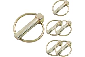 LifCratms 6 PCS 3/8 Lynch Pin, Linch Pin with Ring, Shaft Locking Pin Heavy Duty Lynch Pin Assortment Kit for Farm Tractors Trailers Trucks Mowers Trolley Horsebox (10x45mm)