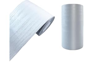 Teemall 10M Wood Grain Removable PVC Waterproof Border Wall Decor Self Adhesive Kitchen Bathroom Tiles Sticker Wallpaper Mirror Frame Sticker (White)