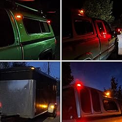 Partsam 4pcs Thin Line Amber/Red 4LED Side Marker