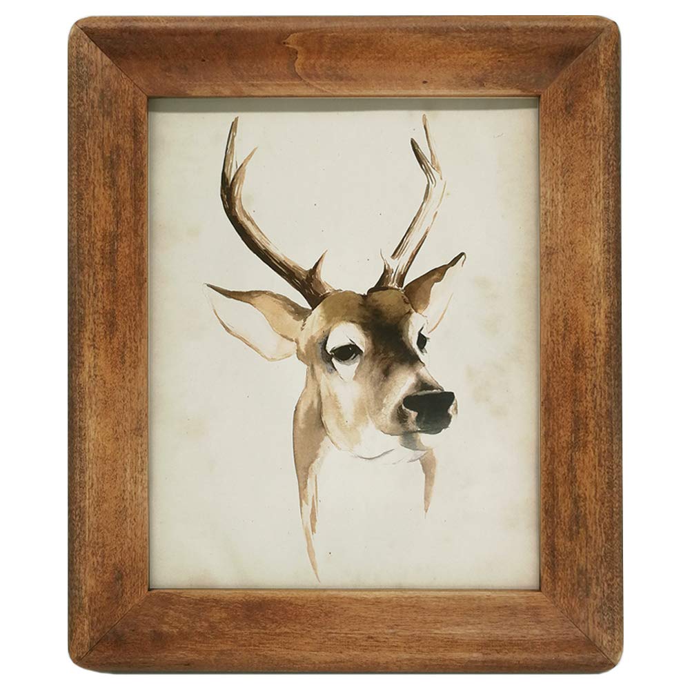 icheesday 8x10 Wood Photo Frames with Glass Window,Rustic Brown 20x25cm Pictures Frame for Freestanding and Wall Mountable