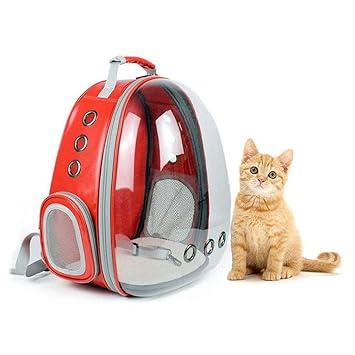 Roebii Transparent Pet Travel Special Backpack, Space Capsule Design Pet Handbag Transparent Travel Bag Pet Carrier,Cat Dog Puppy Travel Hiking Camping Pet Carrier Backpack,Safe & Breathable