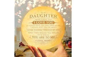 DOPTIKA Daughter Gifts From Mom, To My Daughter Gifts, Mothers Day, Graduation, Birthday Gifts For Daughter, Mother And Daughter Gifts For Women, Birthday Decorations Indoor, Engraved Moon Lamp Night Light