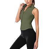 Flygo Women's Full Zip Sleeveless Workout Yoga Active Jacket Vest Golf Shirts