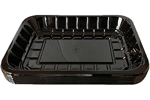 BARK AND LINDY Plastic Crafts Trays Black Meat Tray Paint and Ink Mixing Trays Food Tray School Printmaking Trays for DIY Craft (10)