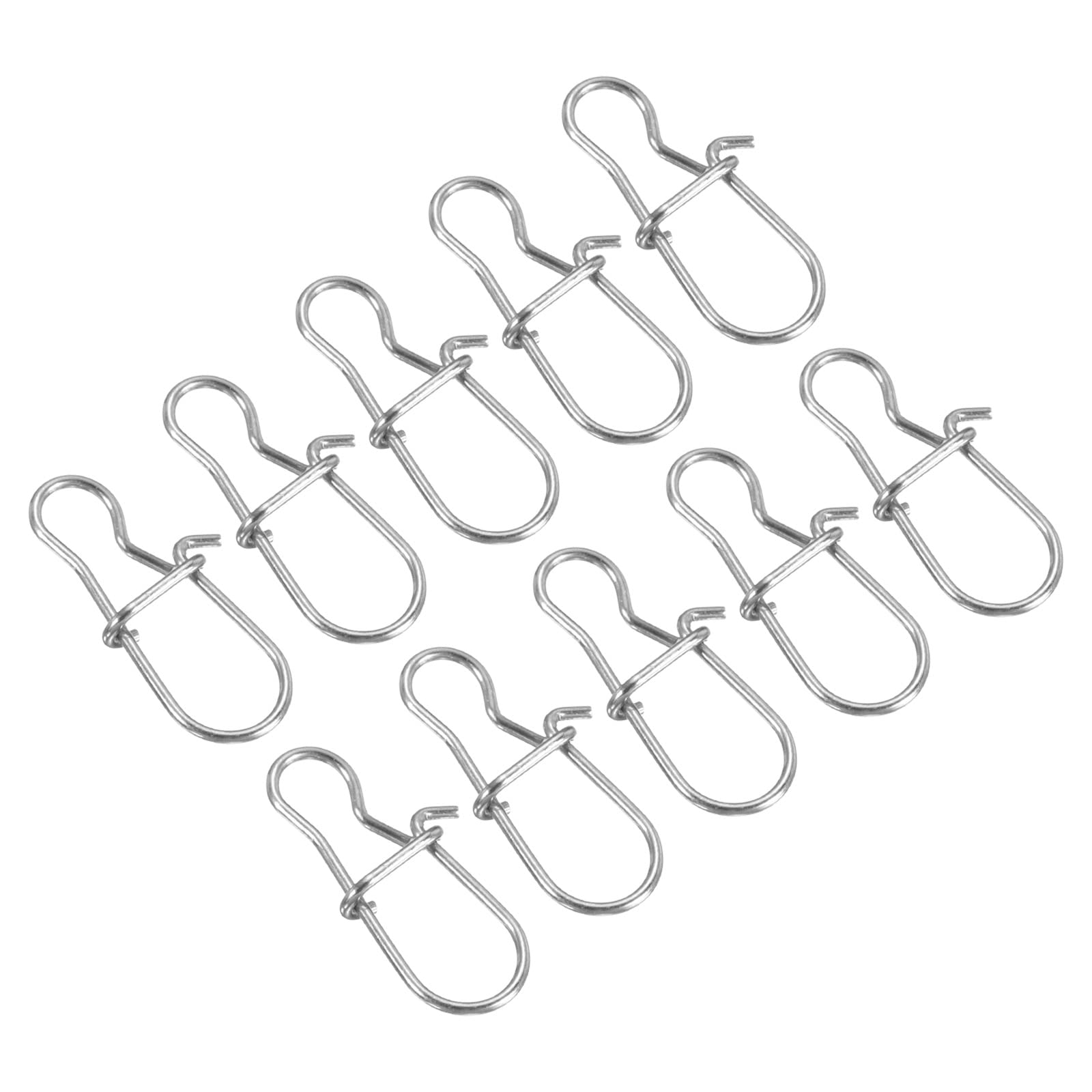 PATIKIL Fishing Snaps, 200 Pack 18LBS Stainless Swivel Tackle Kit Fishing Clips Lure for Saltwater Freshwater, Silver