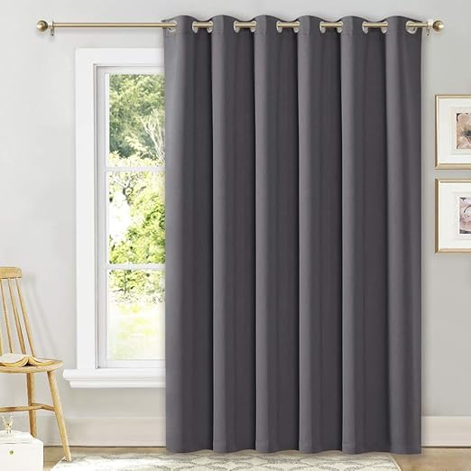 Amazon Com Nicetown Sliding Door Curtains Wide Thermal Blackout