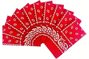Vamqor 100% Cotton 10 Pack Fine Bandanas