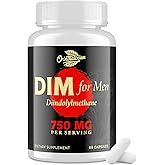 Orinthalixium DIM for Men 750MG β Hormone Balance, Estrogen Support for Men, DIM Supplement, Detox, Vitality & Fitness PerformanceβChrysin & Black Pepper Extract, 60 Capsules (1 Bottle)