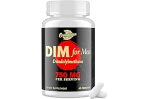 Orinthalixium DIM for Men 750MG – Hormone Balance, Estrogen Support for Men, DIM Supplement, Detox, Vitality & Fitness Performance–Chrysin & Black Pepper Extract, 60 Capsules (1 Bottle)