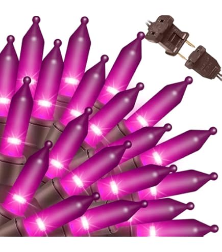 YULETIME 200 Purple Christmas String Lights, 2-Set 33 ft 100 ct