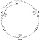 Ladytree Bracelet for Women 925 Sterling Silver Cute Flying Bat/Blue Jay/Turtle/Bunny/Stingary/Octopus Charm Adjustable Bracelet Ocean Jewelry Gifts for Mother Wife Daughter Family