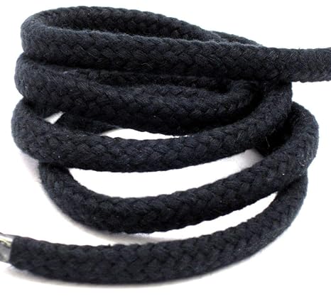 Baumwollkordel 10mm, geflochtene Kordel, Hoodie, Meterware, 1meter, nähen (schwarz)