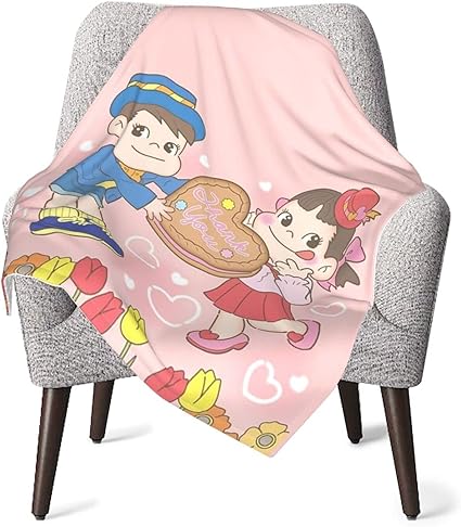 Amazon Co Jp Zarker ペコちゃん ブランケット 毛布 ひざ掛け ガーゼケット モフモフ 膝掛け 保温 ベビーブランケット 防寒対策 通気性 ふわふわ 気持ちいい 車内用 プレゼント 赤ちゃん専用 アニメ キャラクター ホーム キッチン
