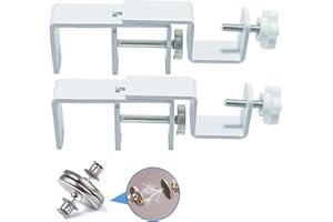LAZTZQ Outside Mounted Blinds Curtain Rod Bracket Attachment, 1.3 - 2 inches Wide Track, Tool - Free & Drill - Free, with Installation Guide and Curtain Magnet Buckle White-2PCS(US patent application)