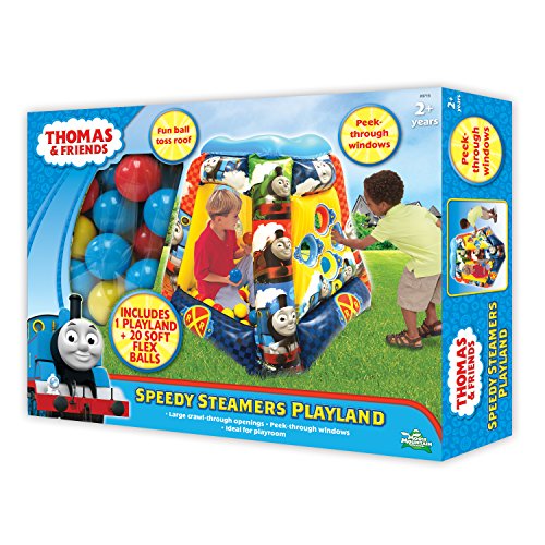 Thomas & Friends Speedy Steamers Ball Pit, 1 Inflatable & 20 Sof-Flex Balls, Blue/Red, 37"W x 37"D x 34"H