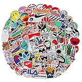 100 PCS Fashion Street Logo Stickers Cartoon Waterproof Stickers Car Laptop Helmet Luggage Vintage Skateboard Wall Decor Gift for Adult