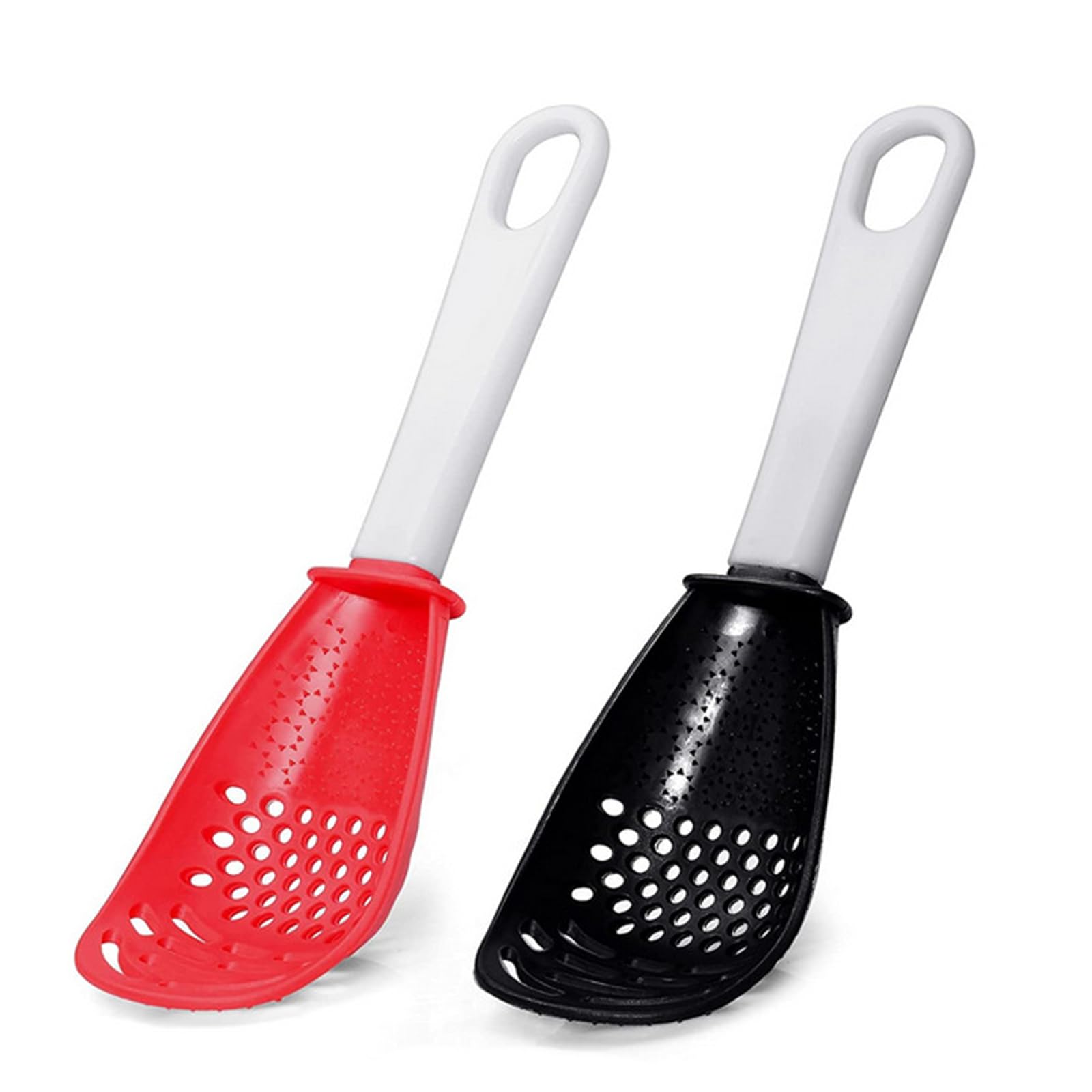 2Pcs Multifunctional Cooking Spoons Slotted Kitchen Cooking Spoon Silicone Skimmer Slotted Spoon Stick Cooking Skimmers for Cooking Draining Mashing Grating Beating