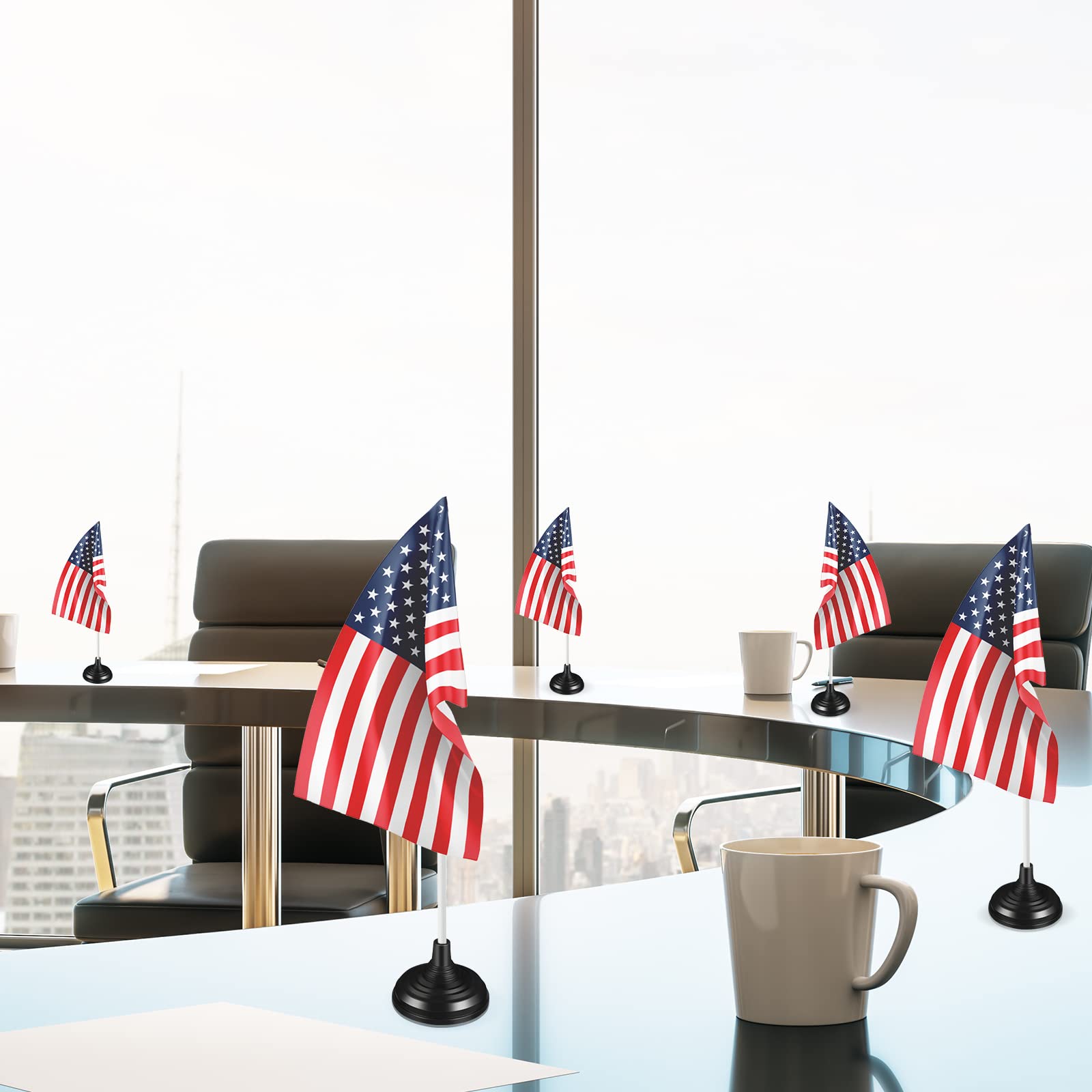 thumbnail image 2 of Trade Winds Canada 4x6 Inch Desk Flag Set – Miniature Polyester With Black Base & Staff 2 of 6
