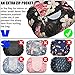 Drawstring Cosmetic Bag Lazy Travel Makeup Bag Floral Make Up Storage Organizer Cute Magic Toiletry Pouch for Women Girls,Portable/Large/Waterproof/Flat-Open/Quick Pack/Fashion Pattern,Black Peony
