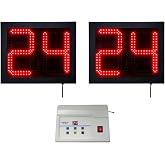 GAN XIN 2 Units 14S/24S Basketball Shot Clock &amp; Controller,Support 0-99 Seconds Custom Countdown Timer,Portable Shot Clock with Buzzer,Plug in(Shot Clock)