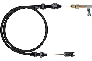 Lokar XTC-1000HT 24" Throttle Cable Kit with Black Stainless Steel Housing and Black Fittings