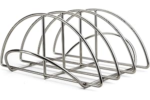 GRIADDICT BBQ Rib Racks for Grilling and Smoking, Stainless Roasting Rack - Replacement Joe Classic Rib Rack for Holding 3 Full Ribs, Smoker Parts for Green Egg M/L/XL, Weber, Akorn Jr, BGE Kamado Accessories