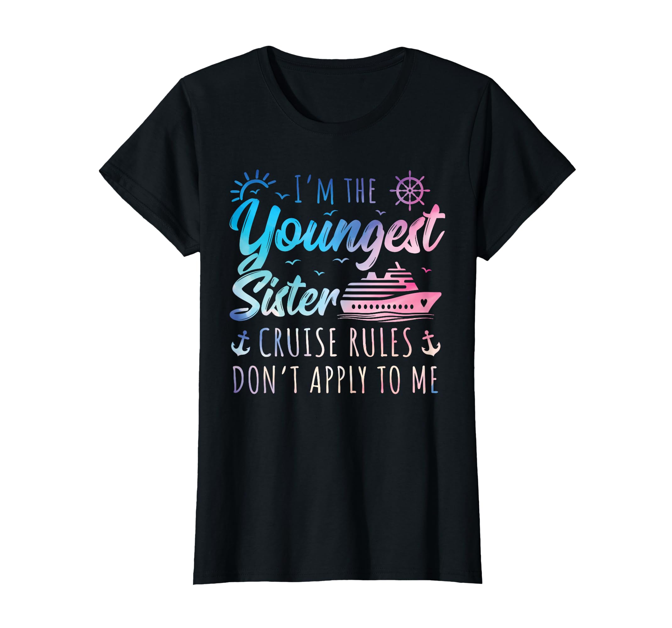 Photo 1 of Youngest Sister Shirt Rules Don't Apply To Me Funny Cruise T-Shirt size xl 