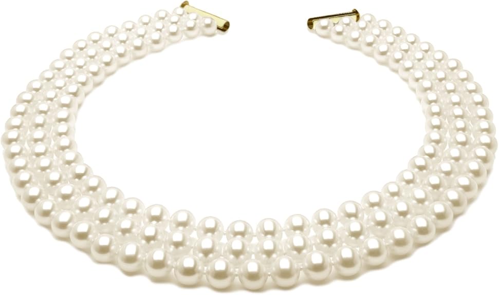 18 Inch Triple String Pearl Necklace Of Individually Selected Pearls
