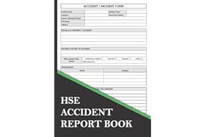 HSE Accident Report Book: Accident & Incident Log Book - Health And Safety Record Book - A4 - Incident Report Log Book - Perfect for Construction site ... Store, Company, Shop, Restaurant, Hotel, Home